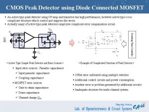 CMOS Peak Detector using Diode Connected MOSFET An