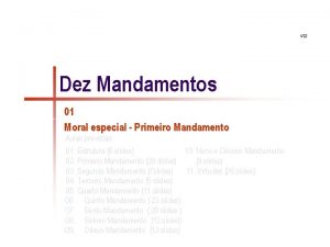 122 Dez Mandamentos 01 Moral especial Primeiro Mandamento