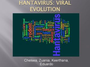 HANTAVIRUS VIRAL EVOLUTION Chelsea Zuania Keerthana Eduardo Transmission