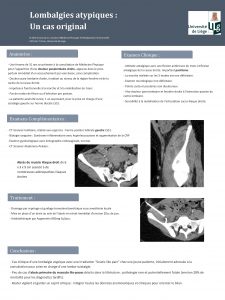 Lombalgies atypiques Un cas original Dr Benmouna Karim