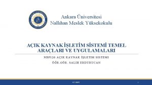 Ankara niversitesi Nallhan Meslek Yksekokulu AIK KAYNAK LETM