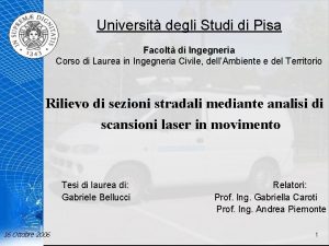 Universit degli Studi di Pisa Facolt di Ingegneria