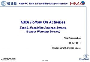 HMAFO Task 2 Feasibility Analysis Service HMA Follow