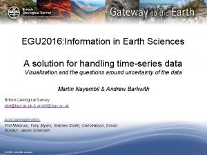 EGU 2016 Information in Earth Sciences A solution