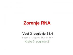 Zorenje RNA Voet 3 poglavje 31 4 Stryer