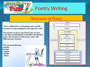 Poetry Writing Structure of Poem Poets combine the