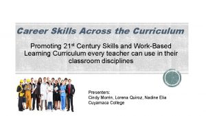 Career Skills Across the Curriculum Promoting 21 st