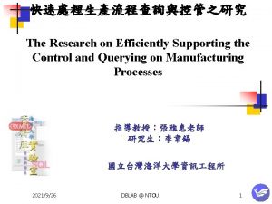 The Research on Efficiently Supporting the Control and
