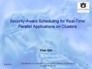 SecurityAware Scheduling for RealTime Parallel Applications on Clusters