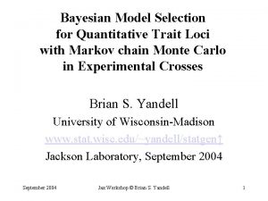 Bayesian Model Selection for Quantitative Trait Loci with