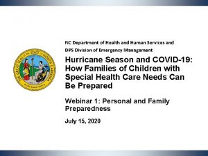 NC Department of Health and Human Services and