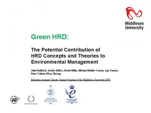 Green HRD The Potential Contribution of HRD Concepts