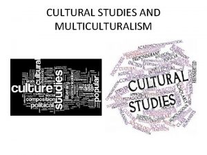 CULTURAL STUDIES AND MULTICULTURALISM CULTURAL STUDIES AND MULTICULTURALISM