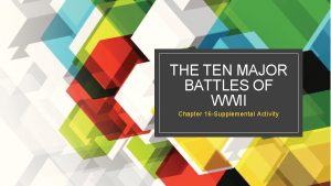 THE TEN MAJOR BATTLES OF WWII Chapter 16