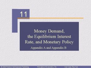 CHAPTER 11 Money Demand the Equilibrium Interest Rate