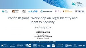 Pacific Regional Workshop on Legal Identity and Identity