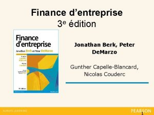 Finance dentreprise 3 e dition Jonathan Berk Peter