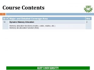 Course Contents 1 Sr Major and Detailed Coverage