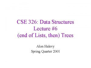 CSE 326 Data Structures Lecture 6 end of