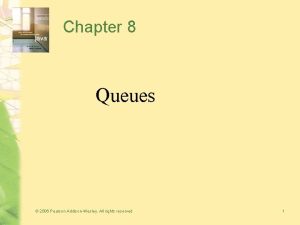 Chapter 8 Queues 2006 Pearson AddisonWesley All rights