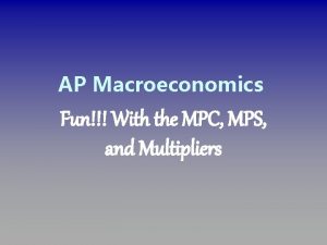 AP Macroeconomics Fun With the MPC MPS and