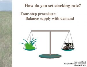 How do you set stocking rate Fourstep procedure