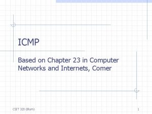 ICMP Based on Chapter 23 in Computer Networks