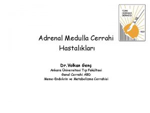 Adrenal Medulla Cerrahi Hastalklar Dr Volkan Gen Ankara