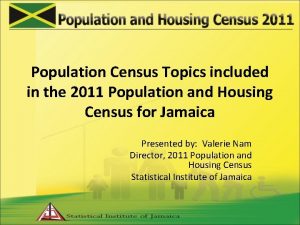 Population Census Topics included in the 2011 Population
