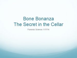 Bone Bonanza The Secret in the Cellar Forensic