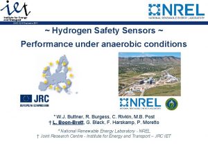 1 ICHS 12 14 September 2011 Hydrogen Safety