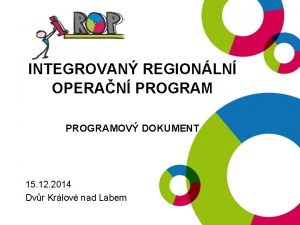 INTEGROVAN REGIONLN OPERAN PROGRAMOV DOKUMENT 15 12 2014