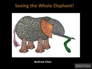 Seeing the Whole Elephant Andrew Chen Seeing the