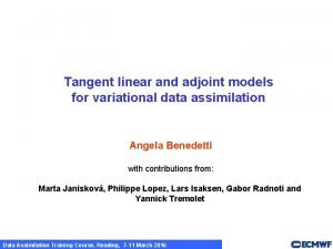 Tangent linear and adjoint models for variational data