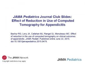 JAMA Pediatrics Journal Club Slides Effect of Reduction