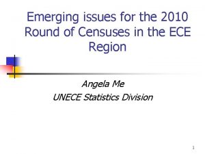 Emerging issues for the 2010 Round of Censuses