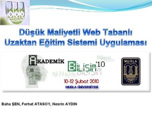 Dk Maliyetli Web Tabanl Uzaktan Eitim Sistemi Uygulamas