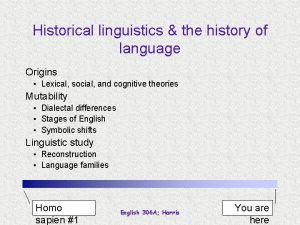 Historical linguistics the history of language Origins Lexical