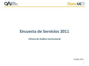 Encuesta de Servicios 2011 Oficina de Anlisis Institucional