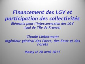 Financement des LGV et participation des collectivits lments