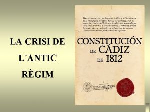 LA CRISI DE LANTIC RGIM EUROPA 1789 1