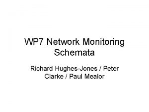 WP 7 Network Monitoring Schemata Richard HughesJones Peter