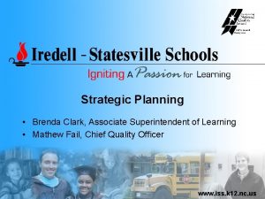 Strategic Planning Brenda Clark Associate Superintendent of Learning
