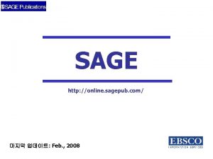 SAGE http online sagepub com Feb 2008 SAGE