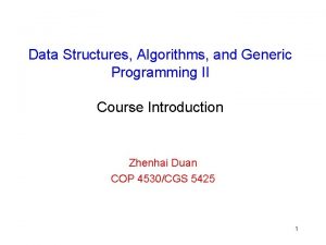 Data Structures Algorithms and Generic Programming II Course