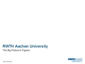 RWTH Aachen University The Big Picture in Figures