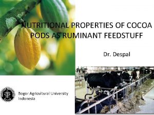 NUTRITIONAL PROPERTIES OF COCOA PODS AS RUMINANT FEEDSTUFF