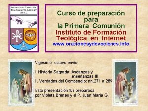 Curso de preparacin para la Primera Comunin Instituto