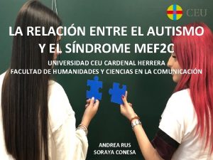 LA RELACIN ENTRE EL AUTISMO Y EL SNDROME