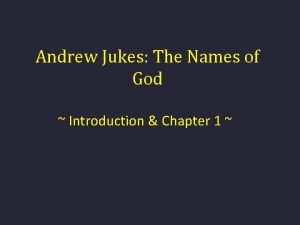 Andrew Jukes The Names of God Introduction Chapter